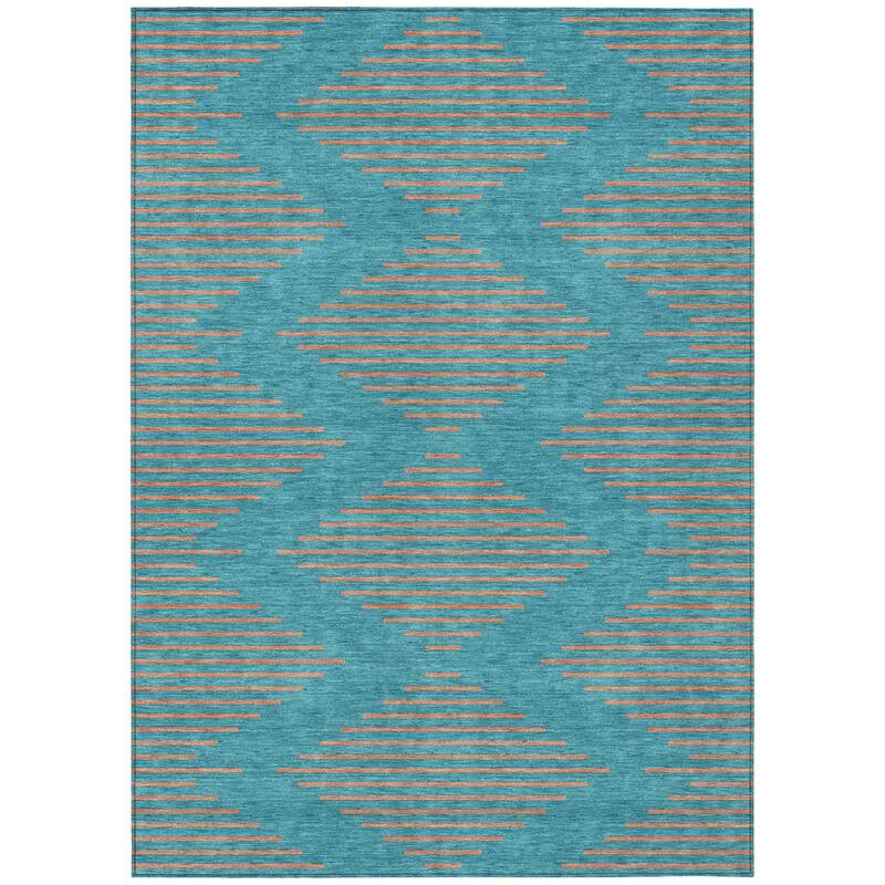 HomeRoots Geometric Transitional Rectangle Outdoor Rug