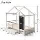 preview thumbnail 6 of 4, Twin Size House Bed with Blackboard and Drawers, Two assembly options