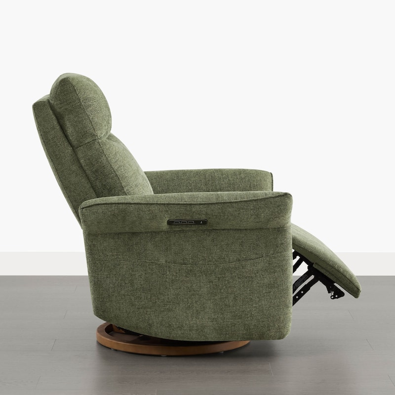 Spruce & Spring Power Swivel Recliner Chair Triple-Motor Nursery Glider