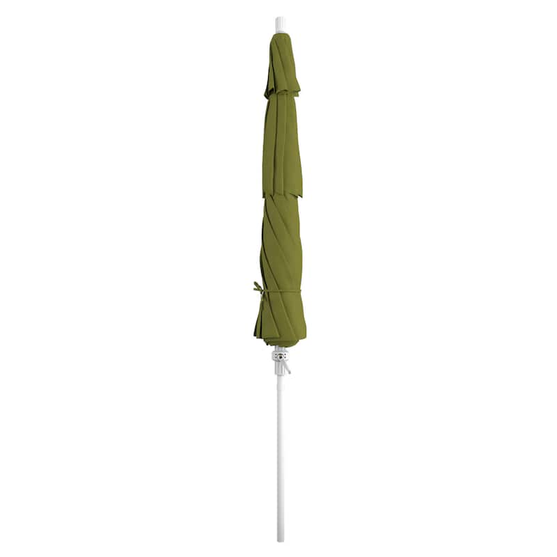 California Umbrella 11' Rd. Aluminum Market Umbrella, Crank Lift, Collar Tilt, Dbl Wind Vent, White Finish, Olefin Fabric
