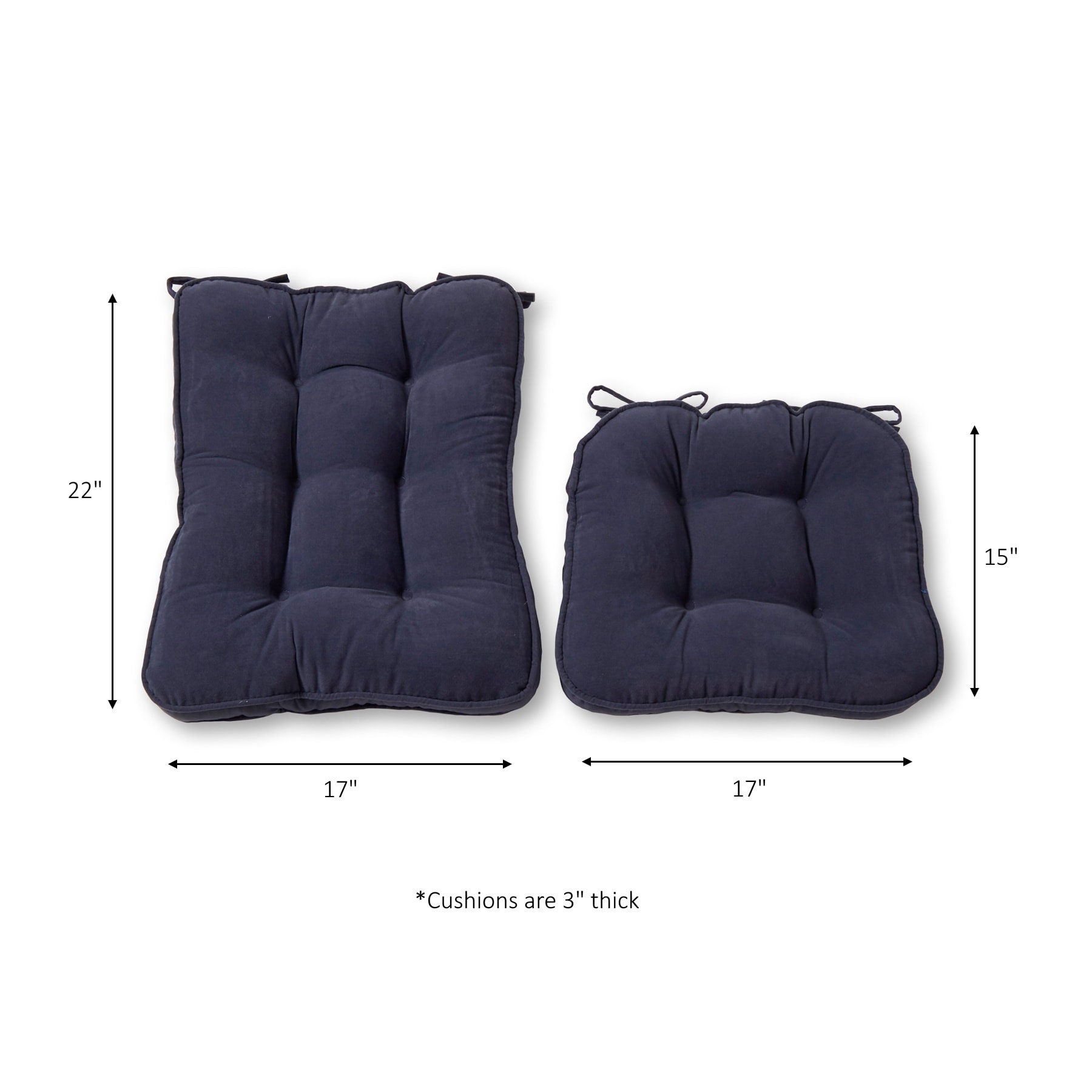 Greendale Home Fashions Denim Hyatt Rocking Chair Cushion Set On