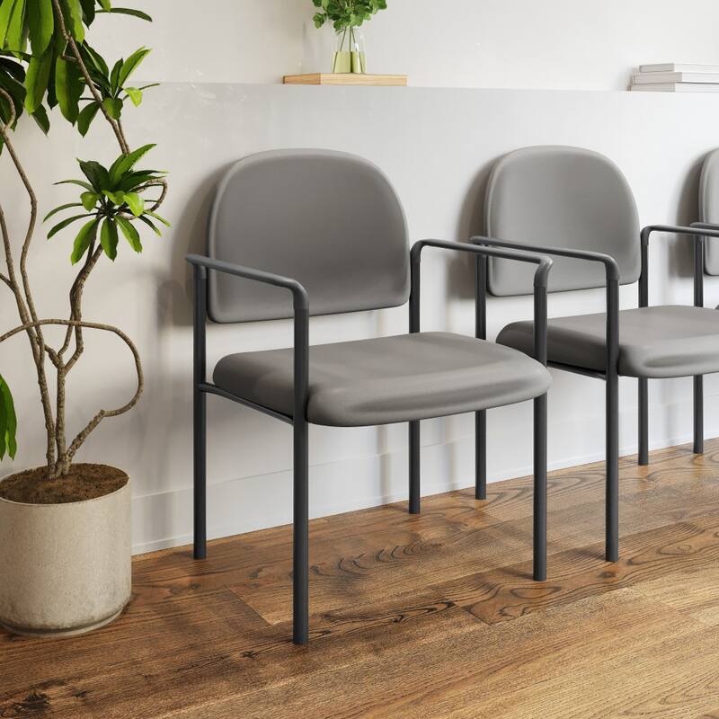 Comfort Stackable Steel Side Reception Chair with Arms - 23.5"D x 23.75"W x 33.25"H