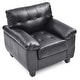 preview thumbnail 3 of 2, Solid Tufted Upholstered Accent Chair - 36" - Black