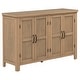 preview thumbnail 29 of 35, 4 Door Storage Sideboard with Adjustable Shelves Pinewood Legs and Retro Metal Handles for Living Room Entryway