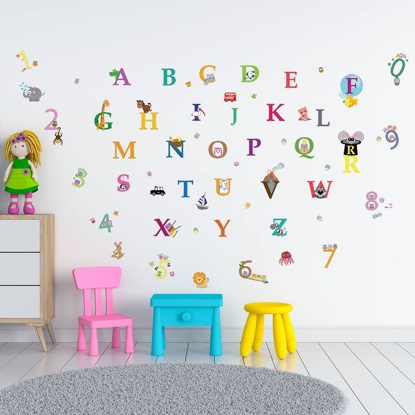slide 2 of 7, Walplus Cute Alphabet Numbering Children Kids Wall Sticker Nursery Decor