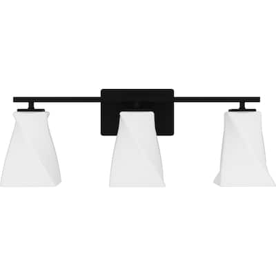 Stetson 3-Light Matte Black Bath Light