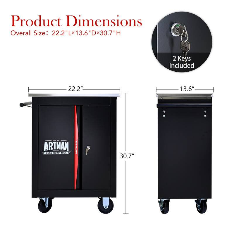 Double-Door Clapboardl Multi-Function Tool Cart