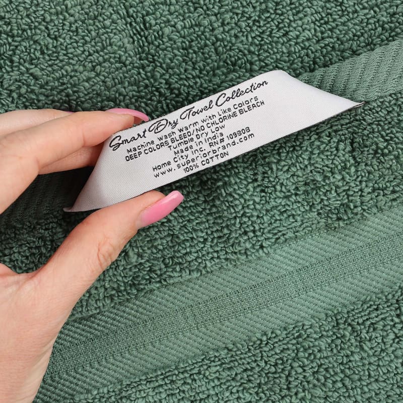 Superior Smart Dry Zero Twist Cotton Hand Towels, Set of 6