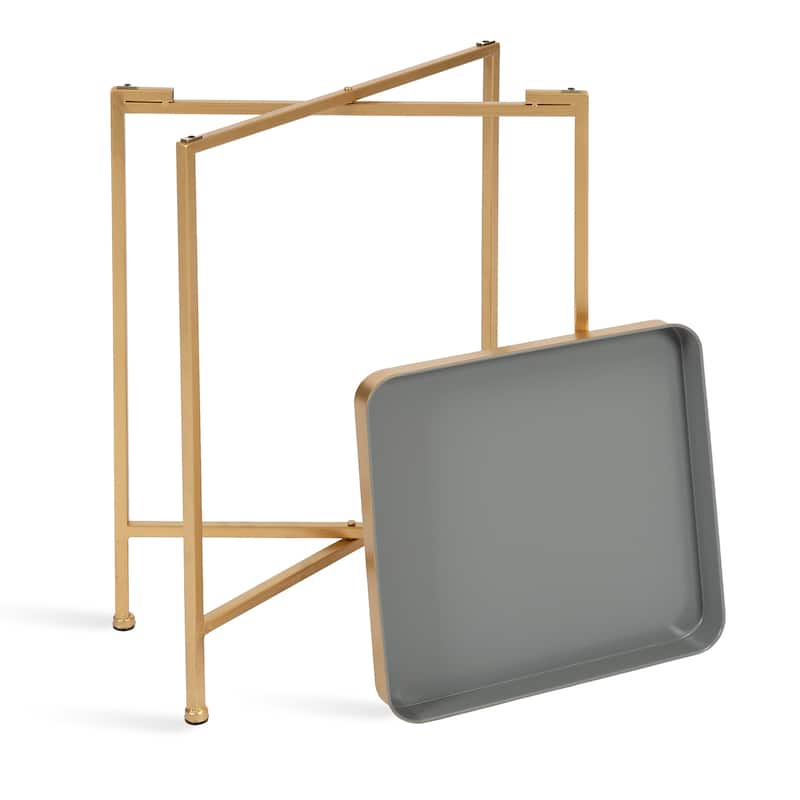 Kate and Laurel Celia Metal Tray Accent Table