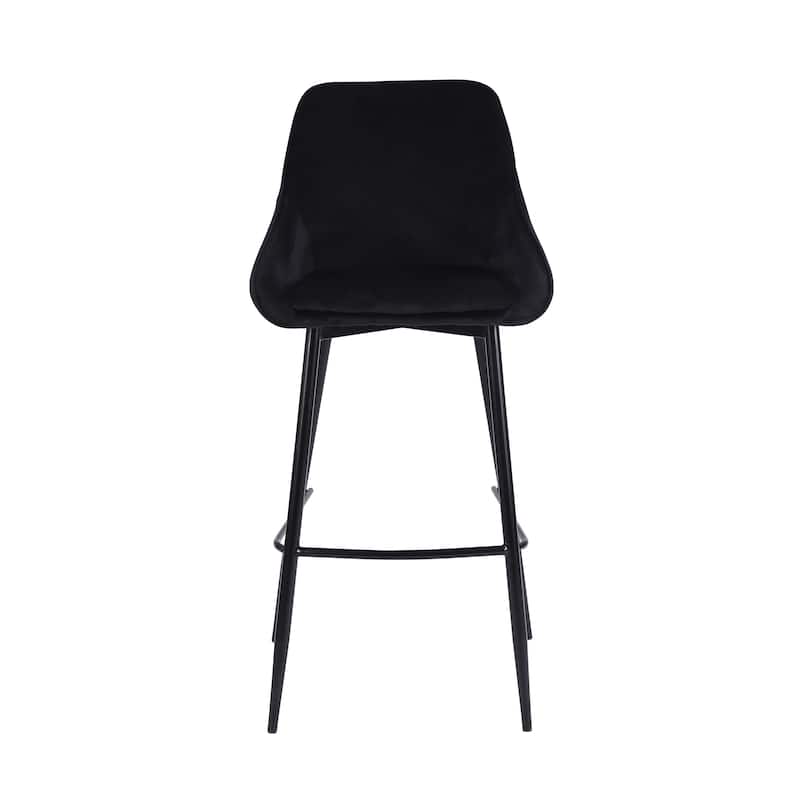 Porthos Home Ugo Bar Stools Set of 2, Velvet Upholstery, Iron Legs
