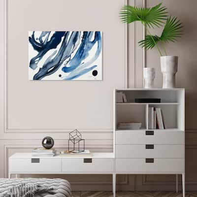 Wynwood Studio Abstract Flowing Nebula Blue and Modern & Contemporary Wall Art Canvas Print