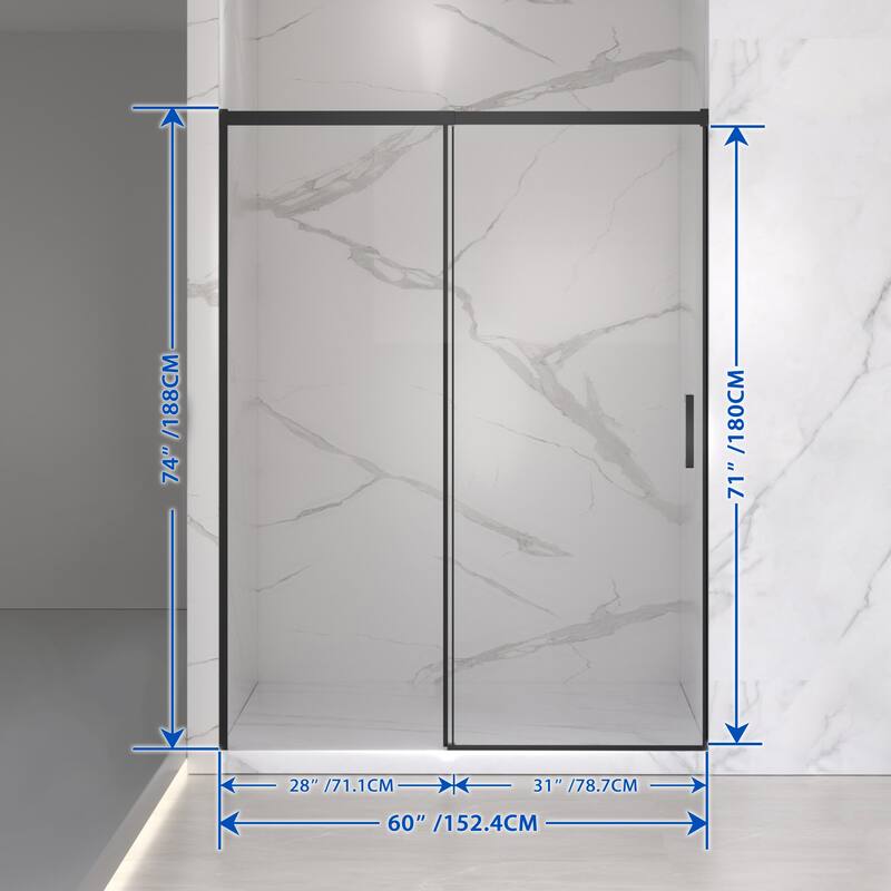 Semi-Frameless Sliding Shower Door
