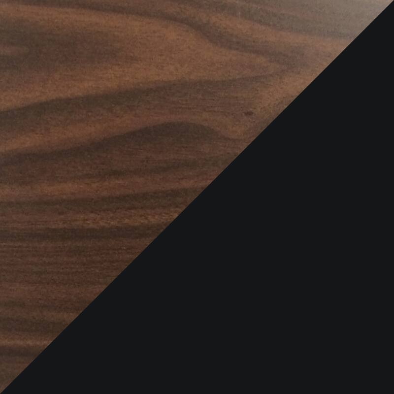 Hirsh 24D x 72W Right Hand Single Pedestal Office Desk Credenza, Black / Walnut