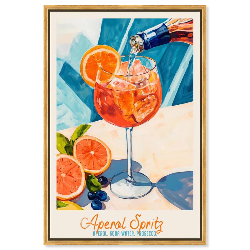 Aperol Spritz Recipe Poster Canvas by Art Remedy - Gold - 10" x 15"