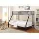 preview thumbnail 8 of 6, Twin XL/Queen Size Modern Relax Style Metal Bunk Bed with Slat System and Guard-Rail and Two built-in side ladders