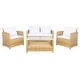 preview thumbnail 46 of 44, SAFAVIEH Outdoor Vellor 4-Piece Conversation Patio Set. Natural/White