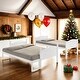 preview thumbnail 1 of 32, Kid Bed Frame Wooden Versatile Twin over Full Bunk Bed with Arched Headboard White