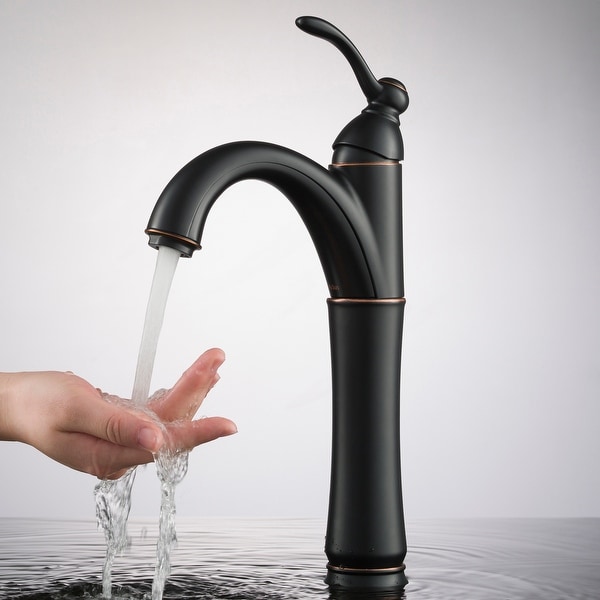 KRAUS Riviera Tall Single Handle 1-Hole Vessel Bathroom Faucet. Opens flyout.
