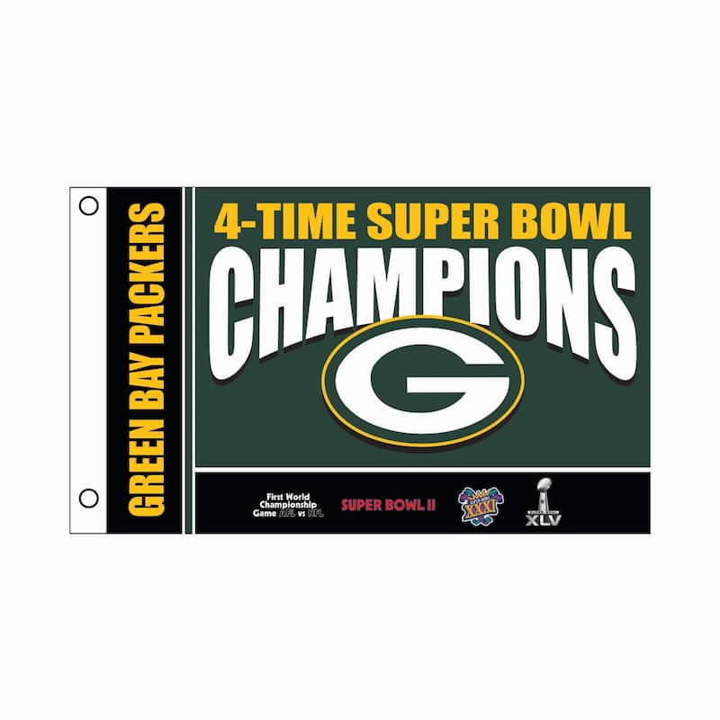 Green Bay Packers Single Sided Flag w/ 2 Grommets, 3'x5' - Green
