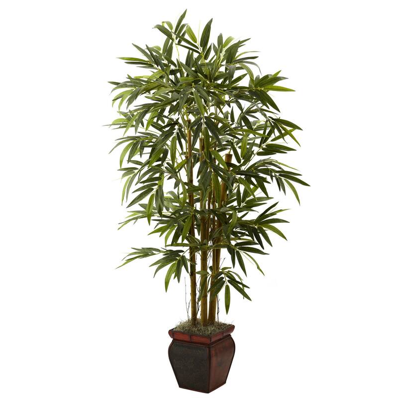 Indoor Artificial Tree - 5.5Ft Faux Bamboo Plant with Planter - Realistic Fake Tree for Home Office Decor - 5.5ft.