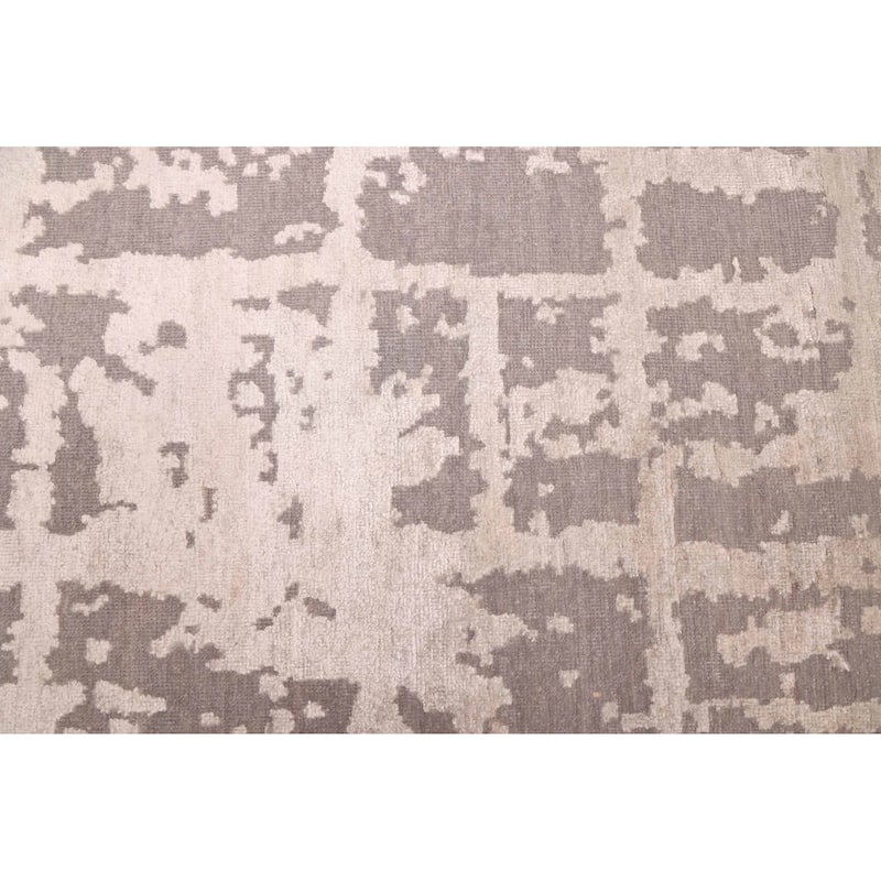 ECARPETGALLERY Hand-knotted Legacy Grey, Ivory, Light Khaki Silk, Wool Rug - 8'11 x 12'2