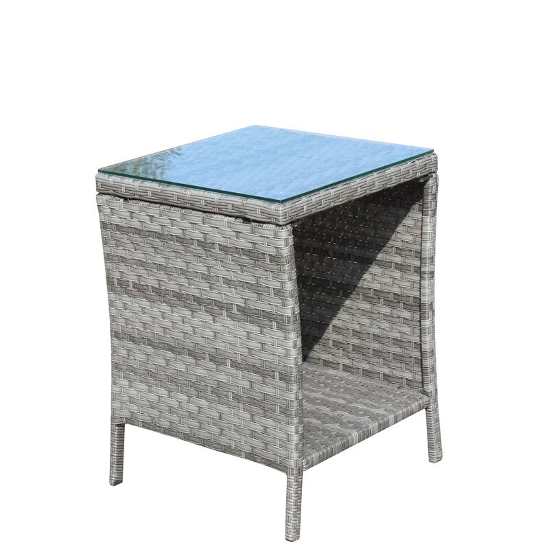 Outdoor patio Furniture 1 Coffee Table with clear tempered glass