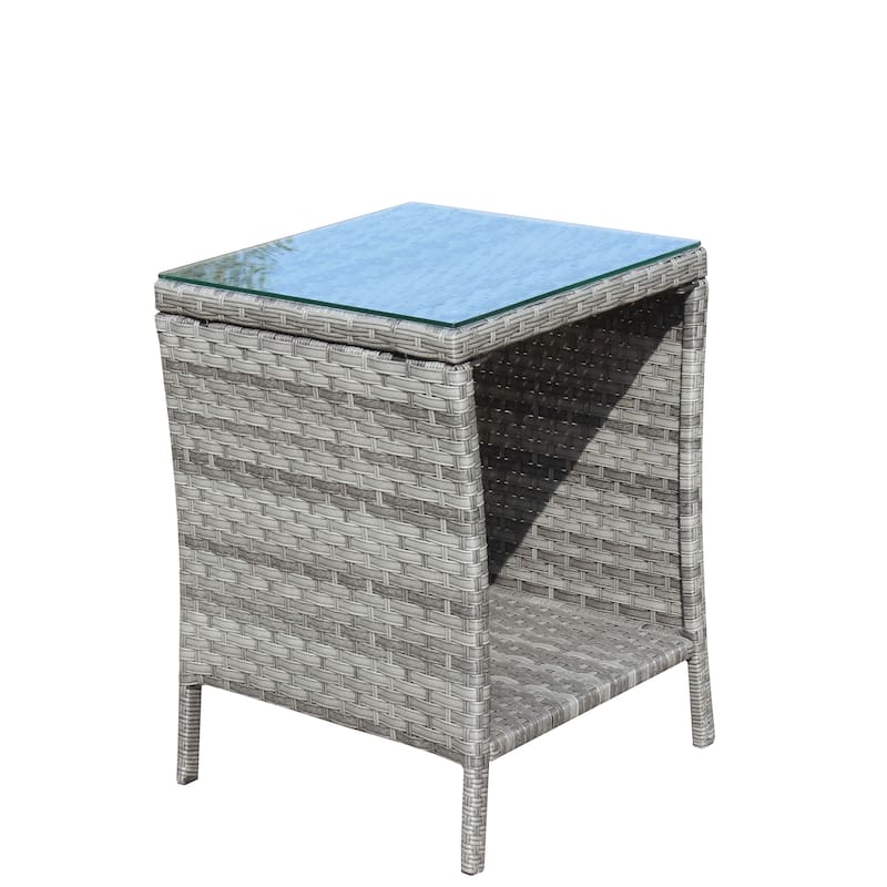 Outdoor patio Furniture 1 Coffee table with clear tempered glass