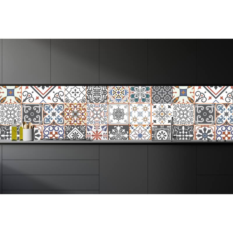 Moroccan Tile Remoavble Wallpaper - 10'ft H x 24''inch W