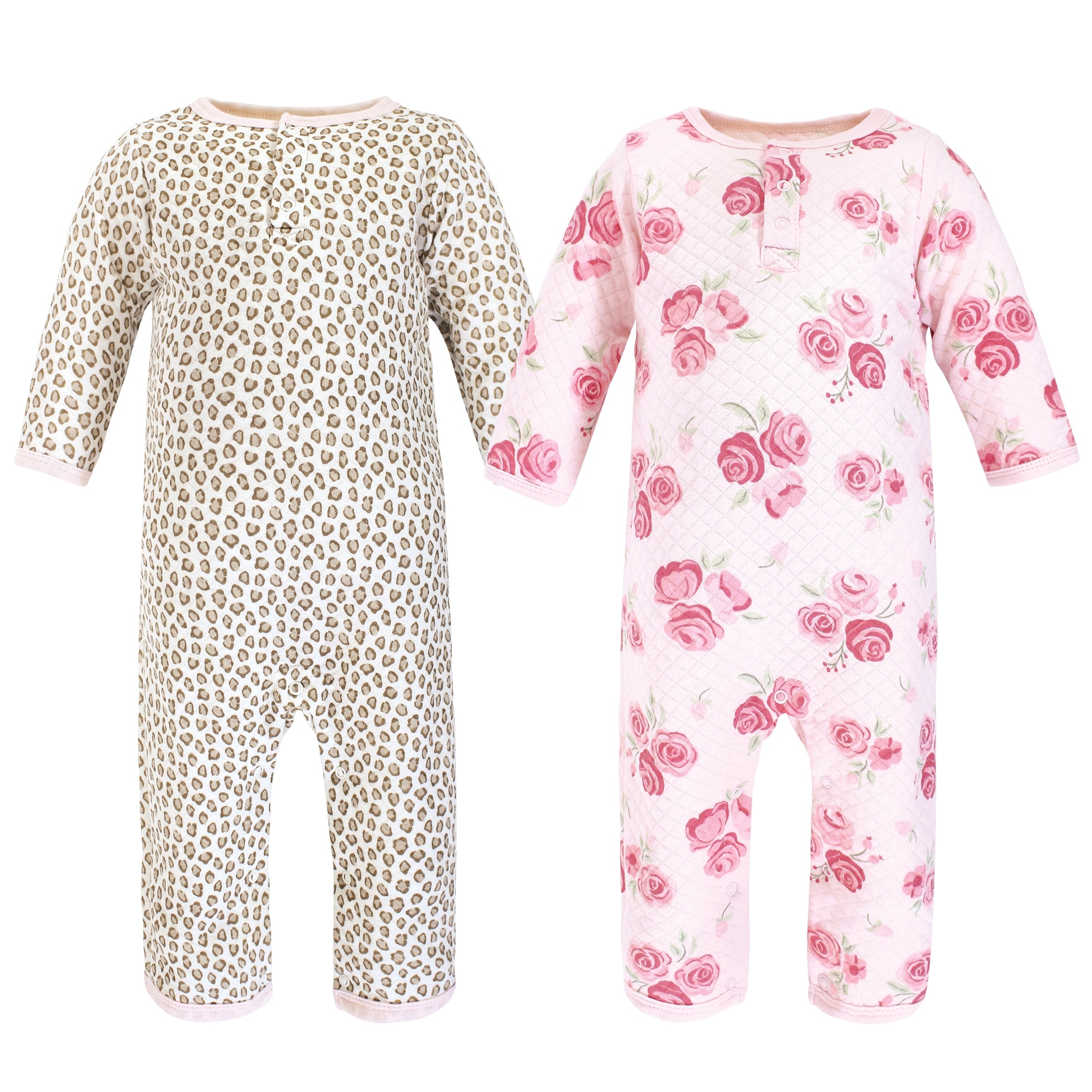 ♡bebe♡　0617 Hudson Baby Infant Girl Premium Quilted Coveralls, Blush