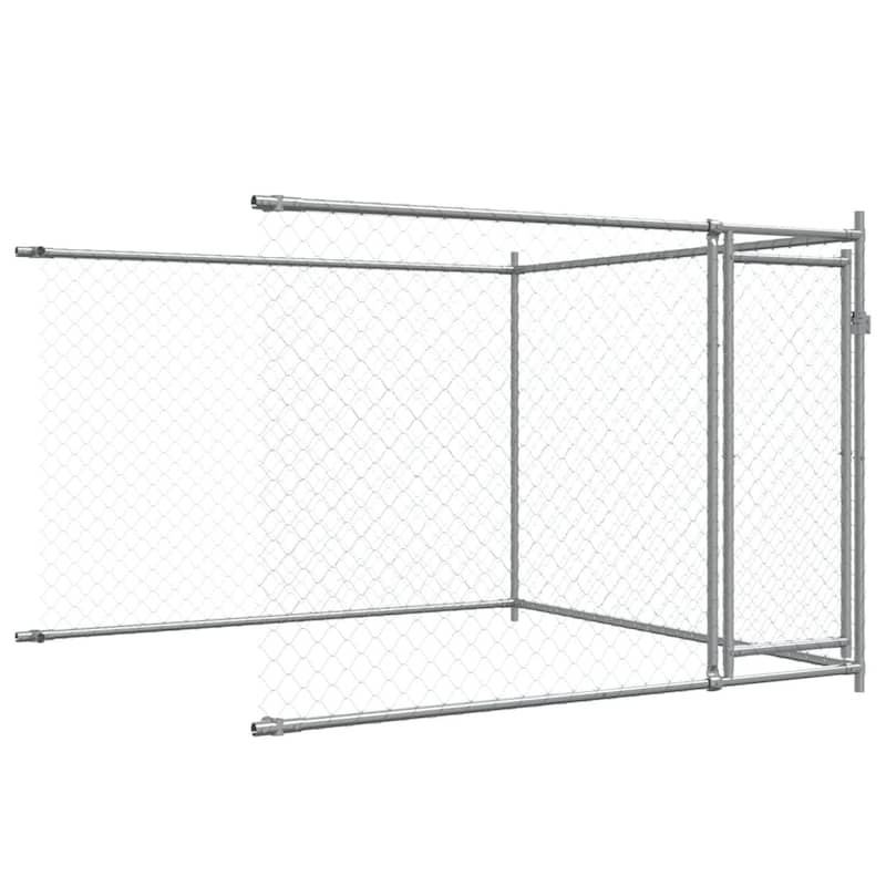 vidaXL Dog Cage Grey Galvanized Steel Durable Dog Cage
