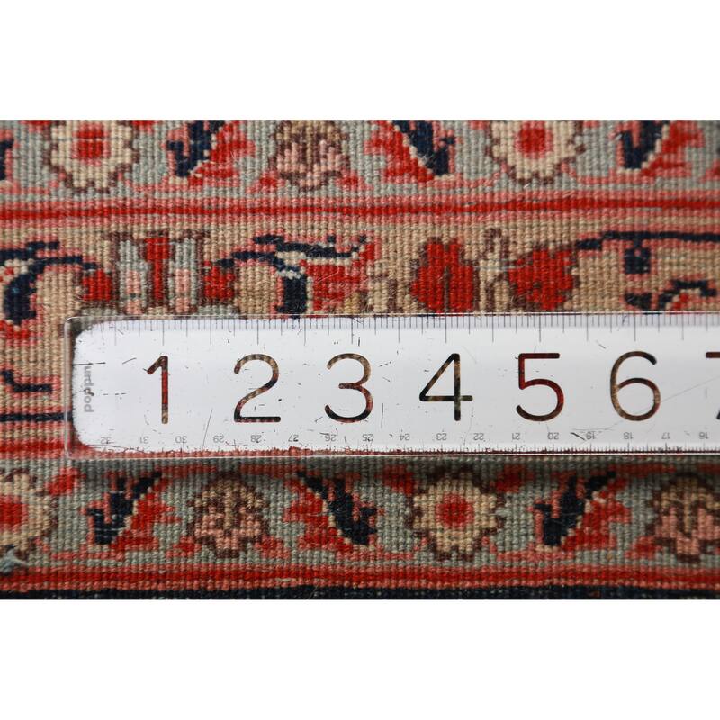 Hand Knotted Oriental 100% Wool Carpet Traditional All-Over Navy Blue & Blues Bidjar Area Rug - 12' 8'' X 9' 9''