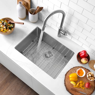 Undermount 25" Stainless Steel Single-Bowl Kitchen Sink Handmade - 25" x 18" x 10"