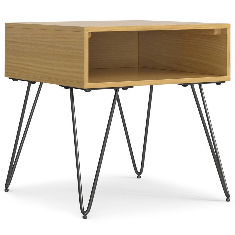 WYNDENHALL Moreno SOLID MANGO WOOD and Metal 22 inch Wide Square Industrial End Side Table - 22 W x 22 D x 23 H