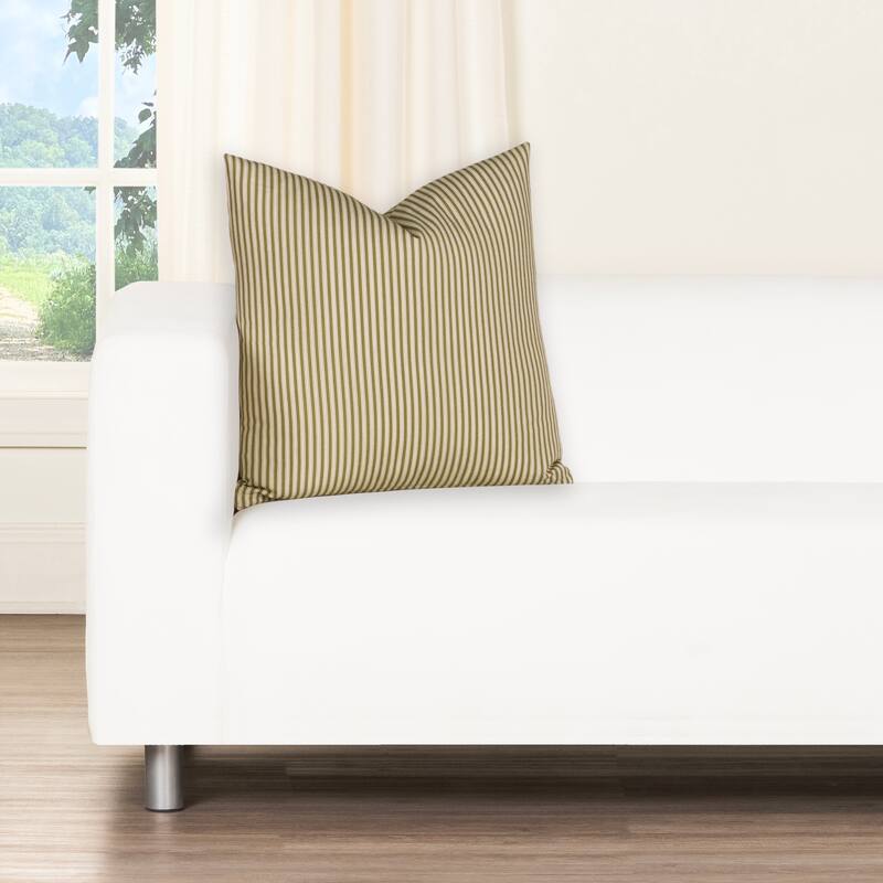 Magnolia Polo Stripe Washed Cotton Accent Pillow - 26" x 26" - Polyester - Jungle