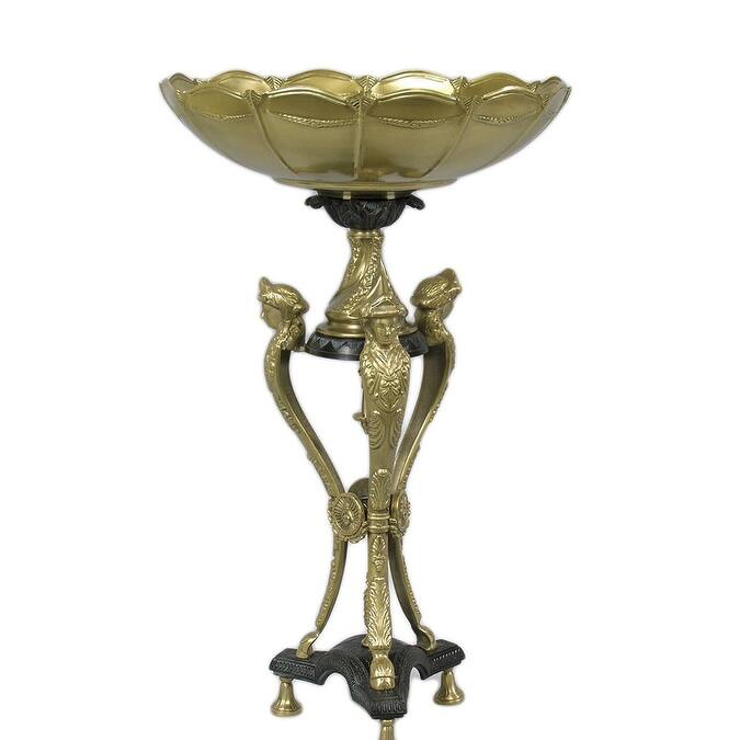 21 Inch Tall Brass Three Leg Compote - 21 X 13 X 13 inches