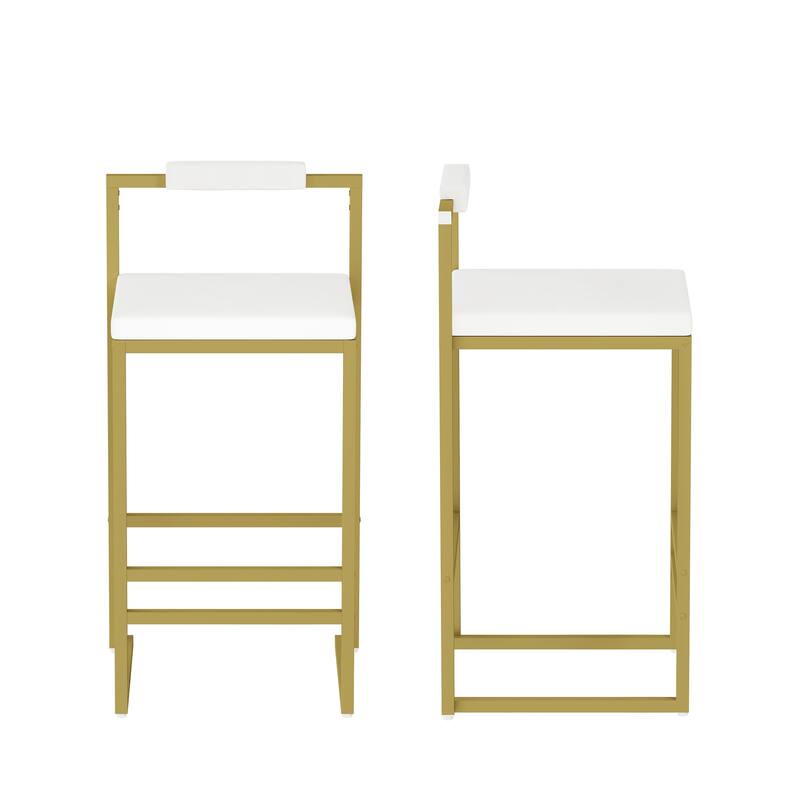 Set of 2 Upholstered Velvet Bar Stools