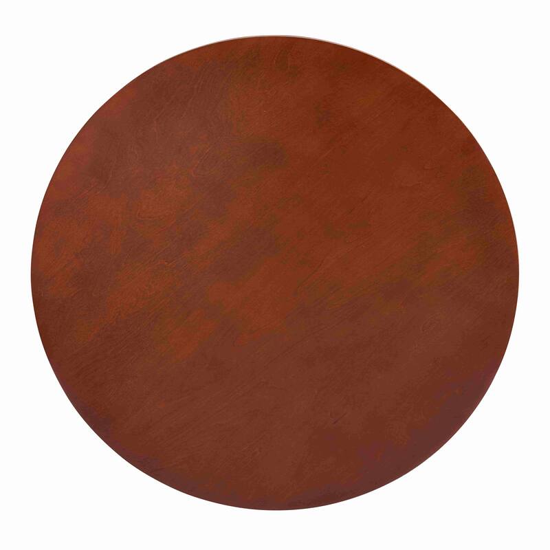HomeRoots 30" Walnut Wood Round Coffee Table With Shelf - 30.00 in. x 18.00 in. x 30.00 in.