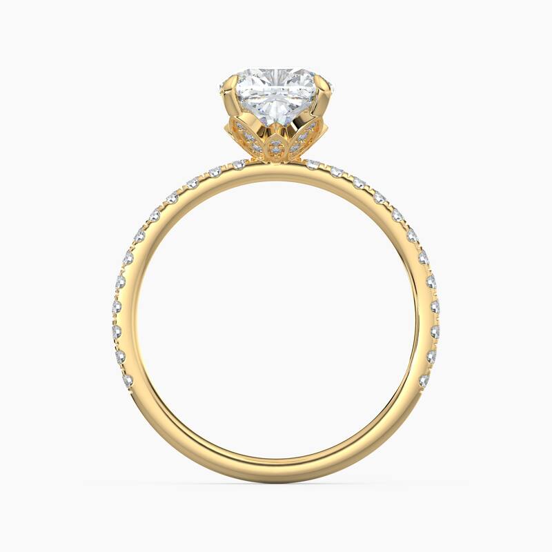 Auriya 14k Gold Cushion Lab Grown Floral Petal Diamond Accent Engagement Ring 1.00 to 5.00 ct. tw. (F-G, VS)