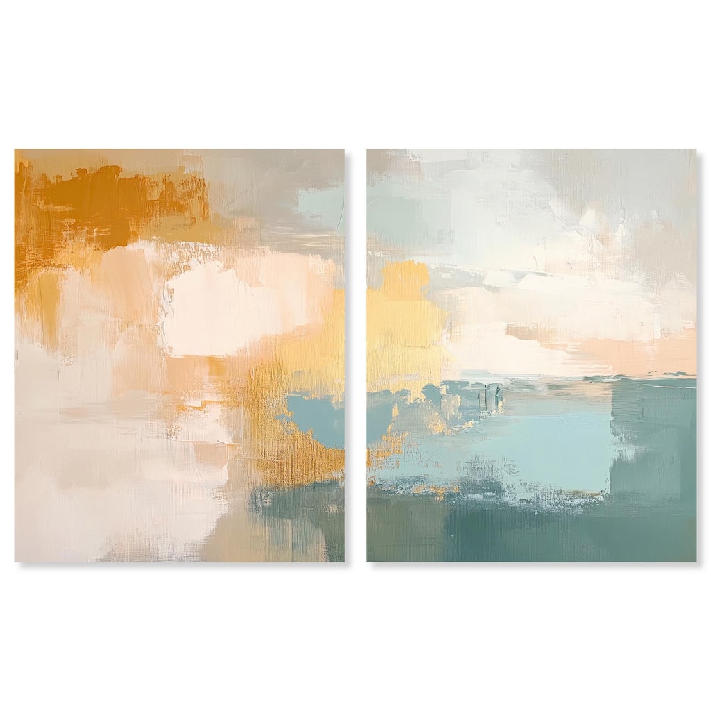 Muted Melody I Canvas Set of 2 by Art Remedy, Gallery Wrapped