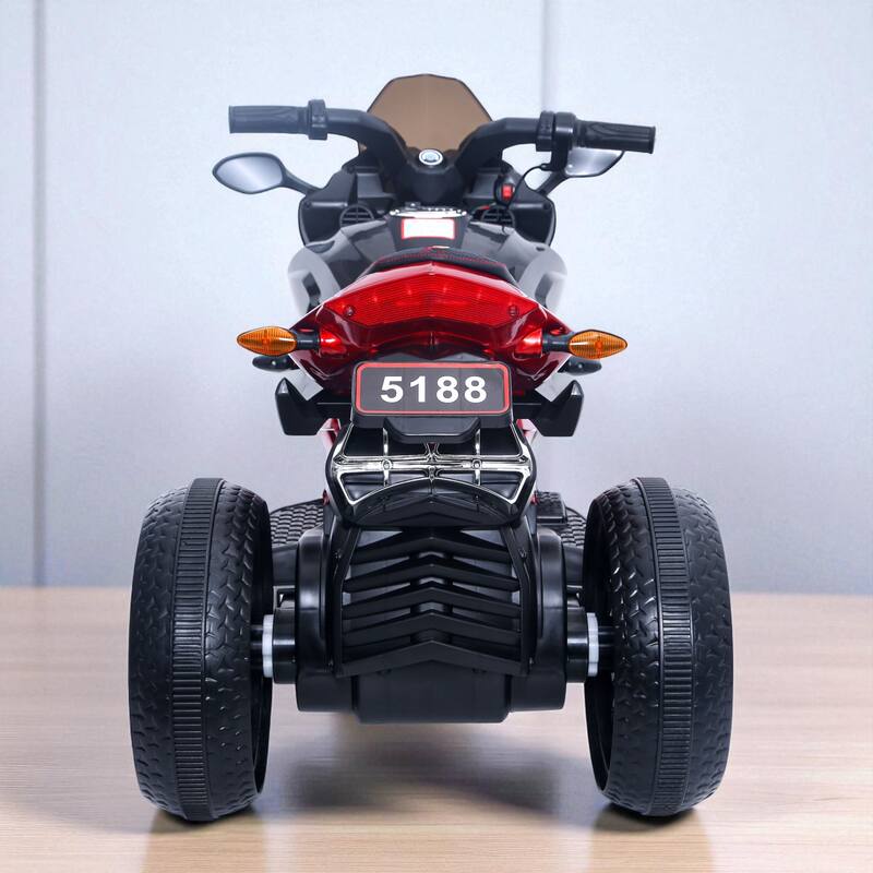 Battery Powered Kids 12V Motorcycle, Ride-On Toy with Lighting Wheels, Music, Training Wheels, and Manual Throttle