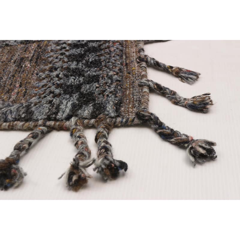 ECARPETGALLERY Hand-knotted Tangier Brown Wool Rug - 8'3 x 10'1