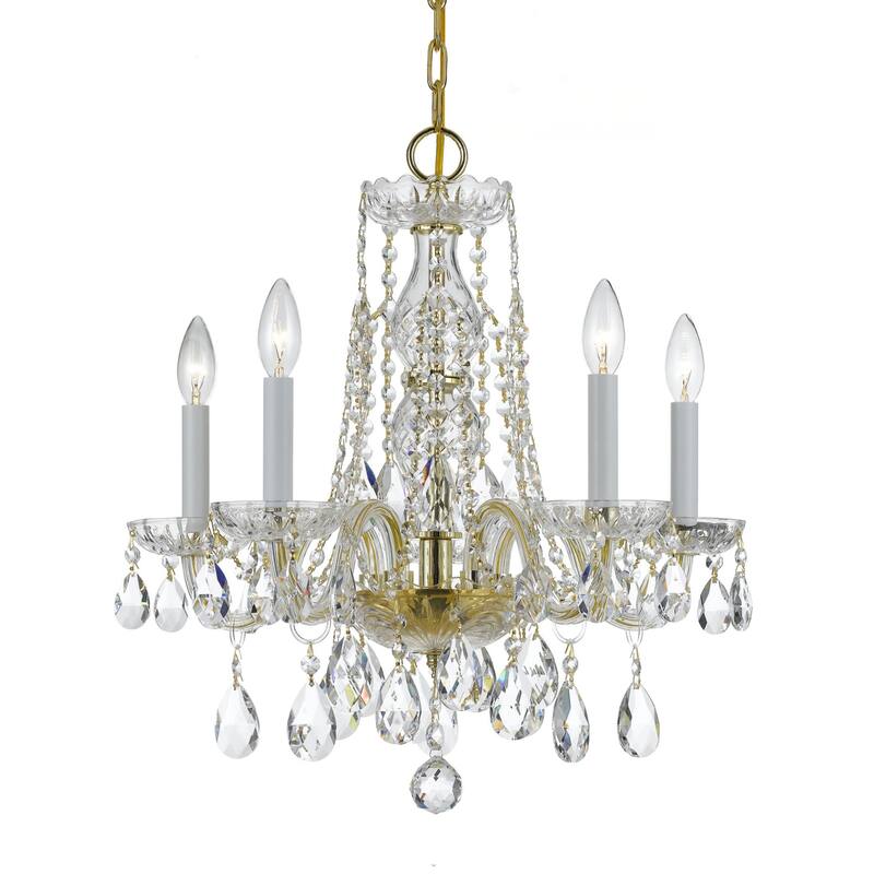 Crystorama Lighting Group Traditional Crystal 5 Light 18" Wide - Polished Brass
