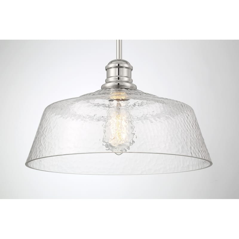 Bellevue SH23830 15" Wide Pendant with a patterned glass dome shade