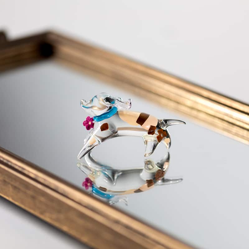 Cotton Candy Standing Dog Crystal Figurine - 2.75"