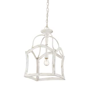 Ryan Semi-Flush Convertible Light, Distressed White - Distressed White