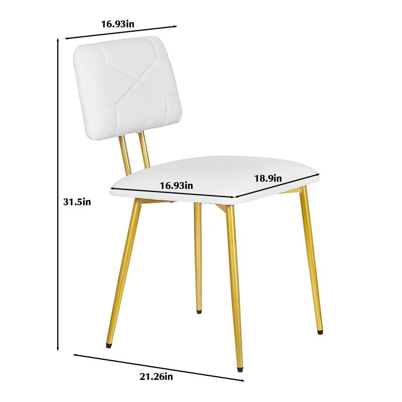 VECELO PU Leather Dining Chairs 2/4-Pack X-Back Side Chairs with Gold/Black Legs for Living room Bedroom Study Kitchen