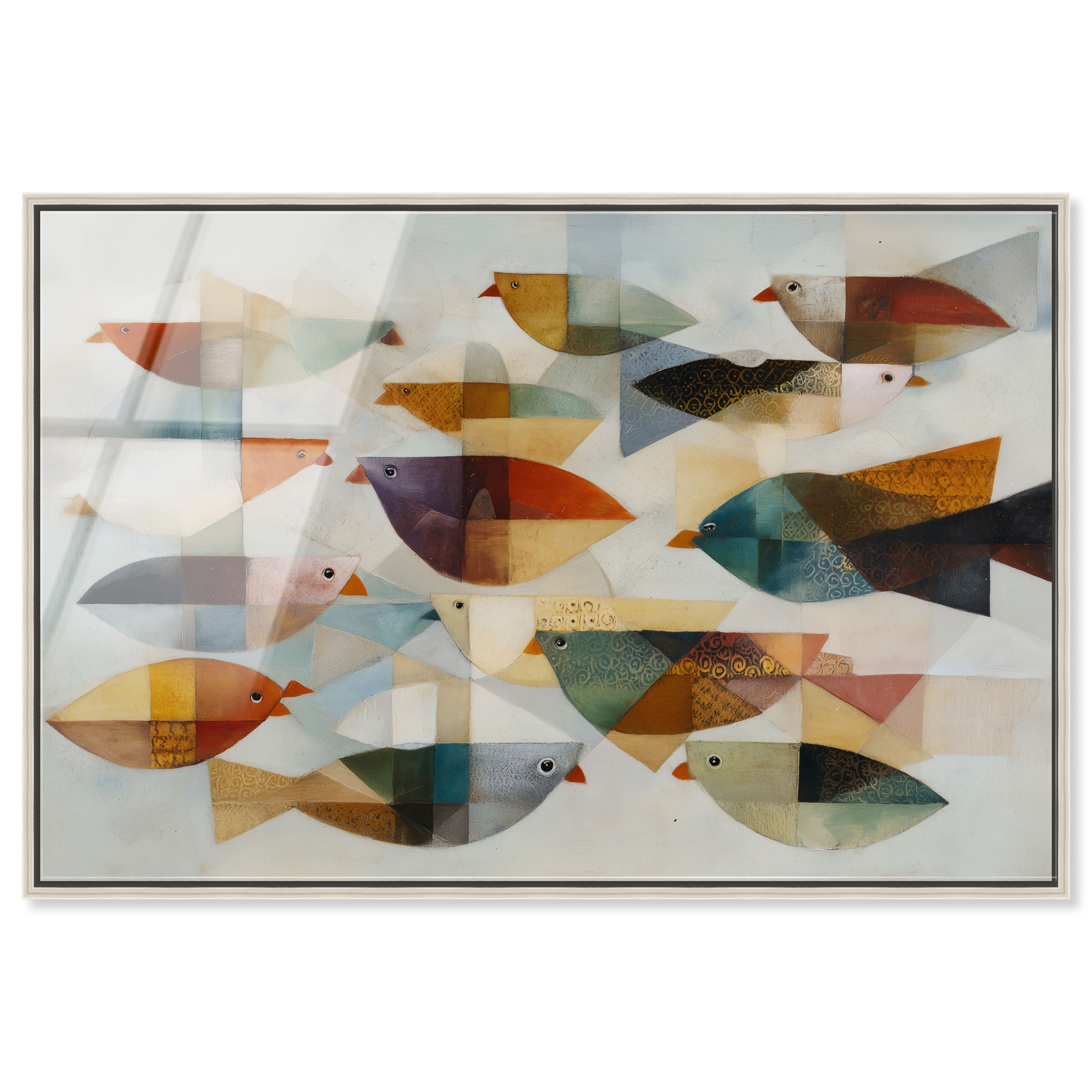 Cubist Fish Abstract Wall Art Acrylic Print by Art Remedy