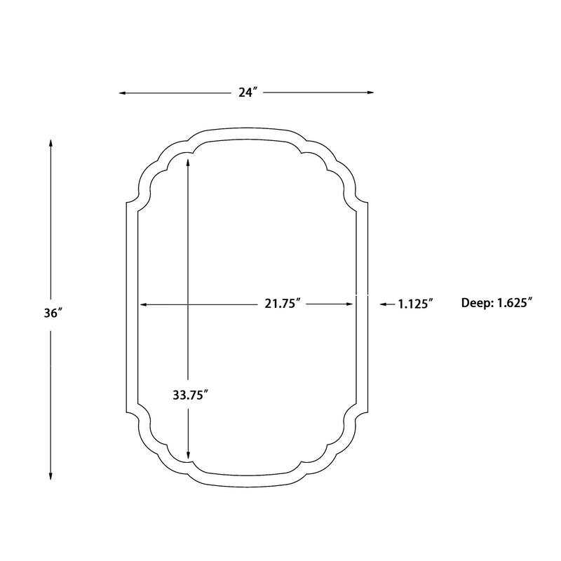 Livabliss Renee Modern Accent Mirror - 36"H x 24"W x 2"D