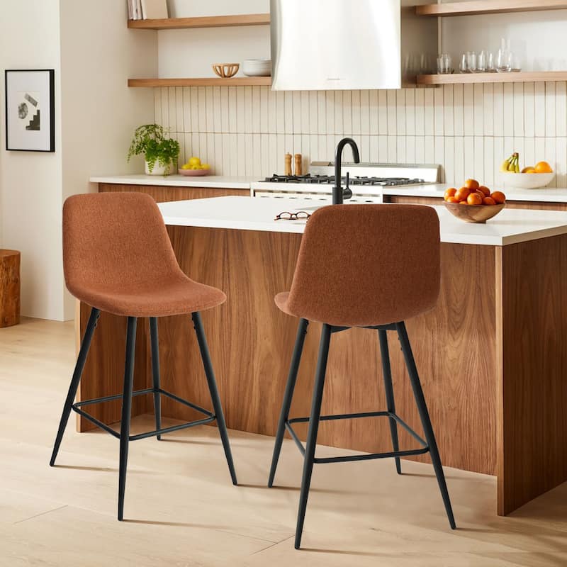 Fabric Upholstered 26" Counter Stool (Set of 2) - 38"x19"x19"