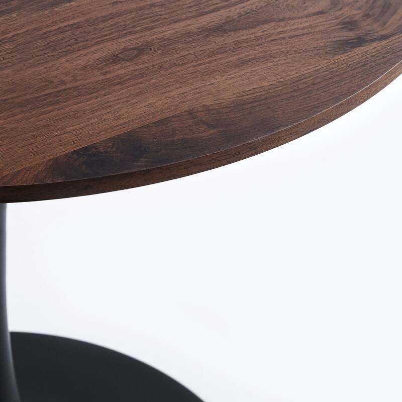 Small Circle Kitchen Table for 2-4 People, Round Dining Table with Metal Pedestal Base, End Table Leisure Coffee Table